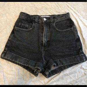 American Apparel black high waisted jean shorts